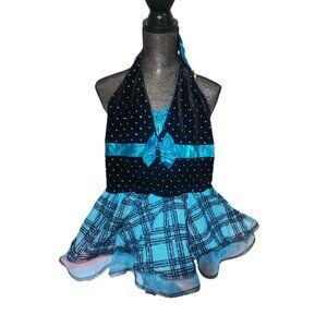 A Wish Come True Raise The Roof Dance Costume Sz XL Child Polka Dot Halter Dress